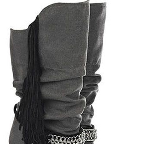 Isabel Marant fringed canvas slouch boots - Picture 2 of 8